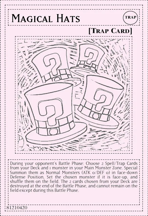 Carte proxy Chapeaux Magiques coloriée à la main